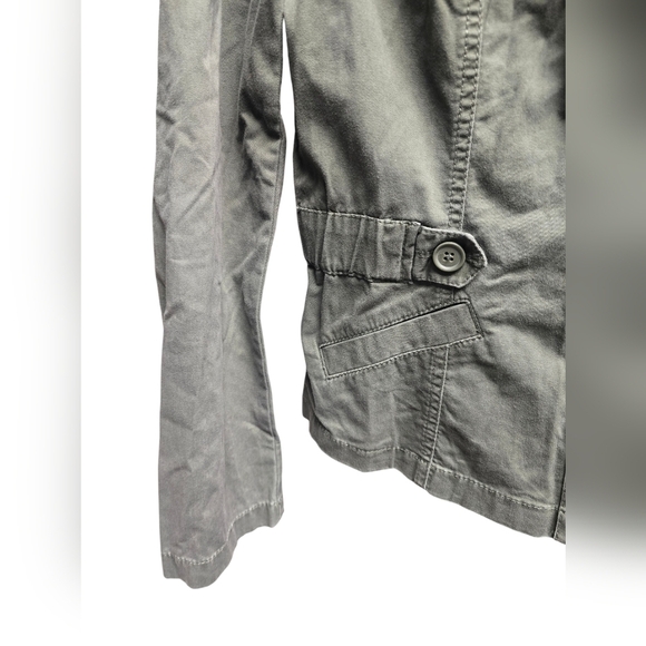 Ann Taylor Loft Jacket Small 6 Green Cargo Utility Military Long Sleeve Womens - Picture 5 of 9